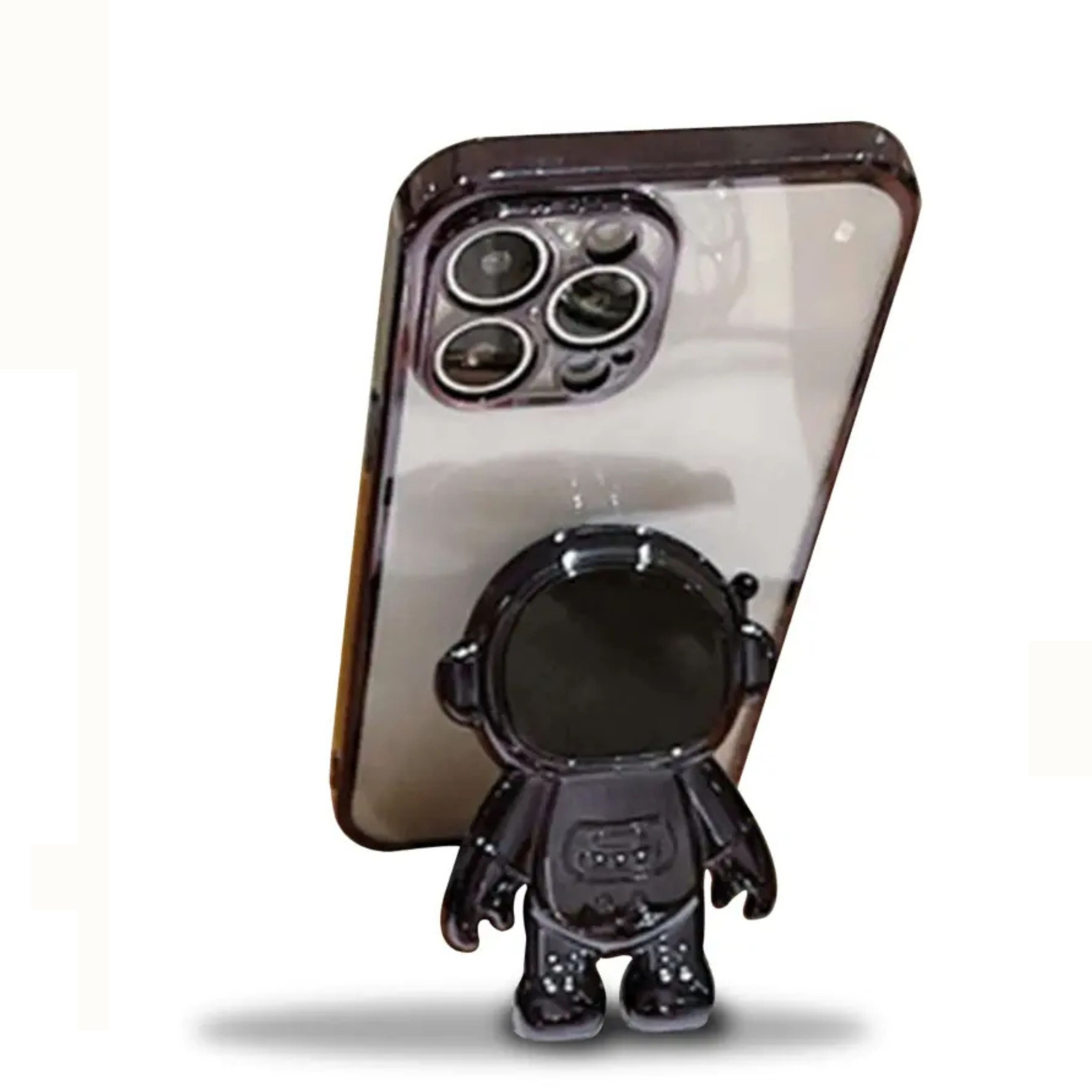 Kitcheniva - Stylish Clear Astronaut iPhone 12 Case With Strong Grip And Shock Resistant Material - Black