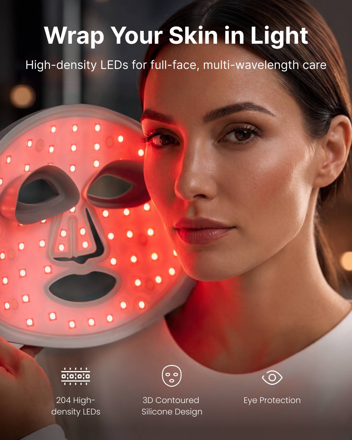 Bundle Renpho Wireless Red Light Therapy Mask for Face Anti Acne, 204 ...