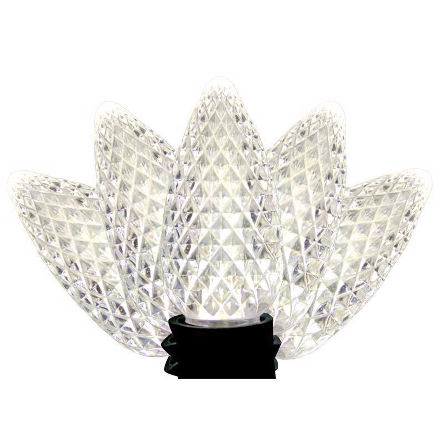 Front. Celebrations - Celebrations Classic LED C9 Pure White 75 ct String Christmas Lights 49 ft..