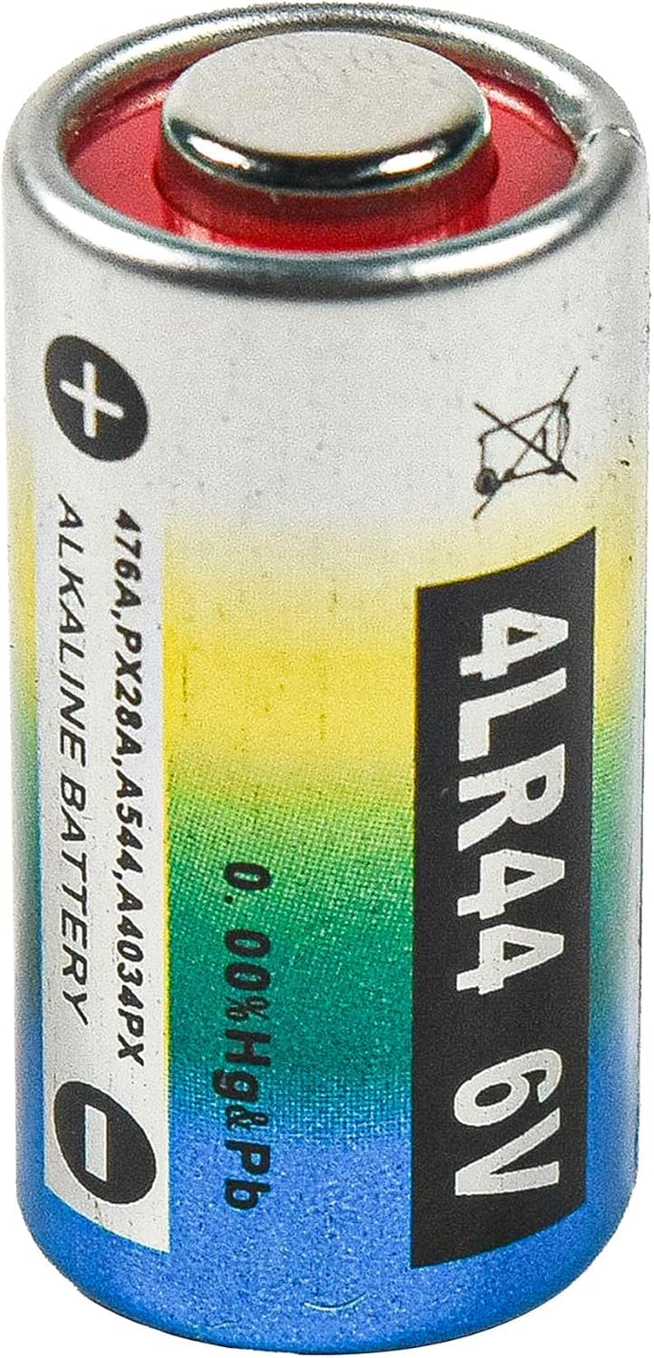X AL 476A, ALKALINE BATTERY 476A, PX28A, A544, A4034PX A544, 0.00% Hg & Pb 4LR44 6V