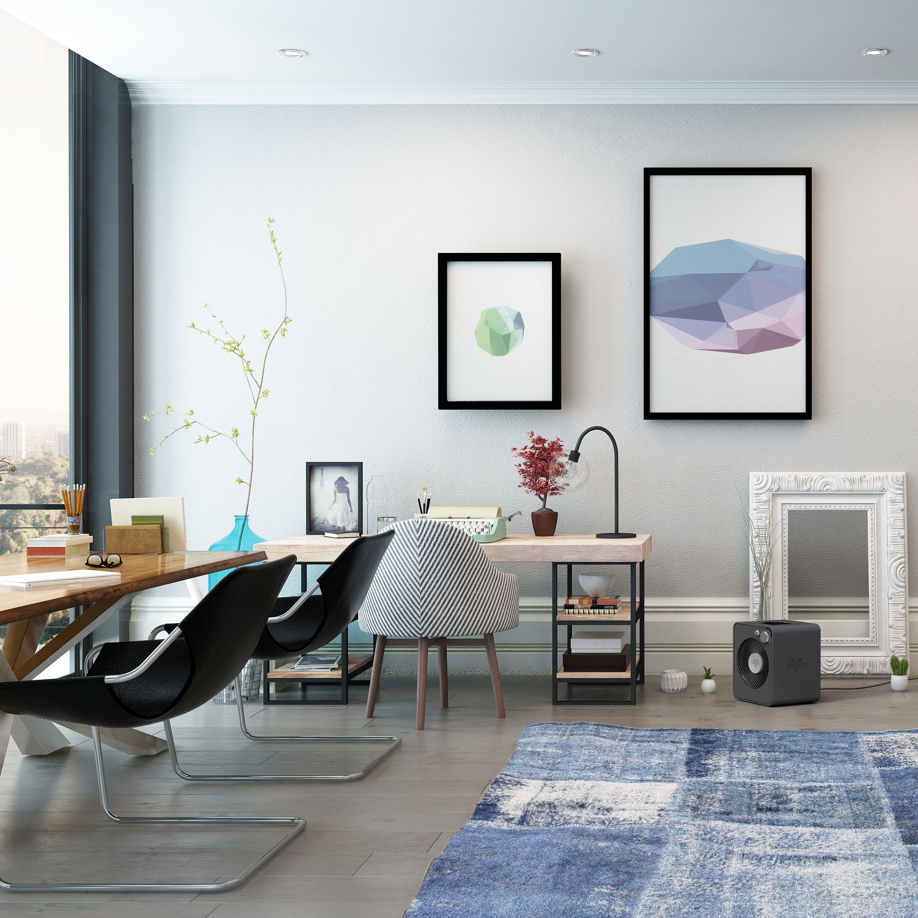 Alt View 13. Vornado - VMHi300 Whole Room Metal Space Heater - Storm Gray.