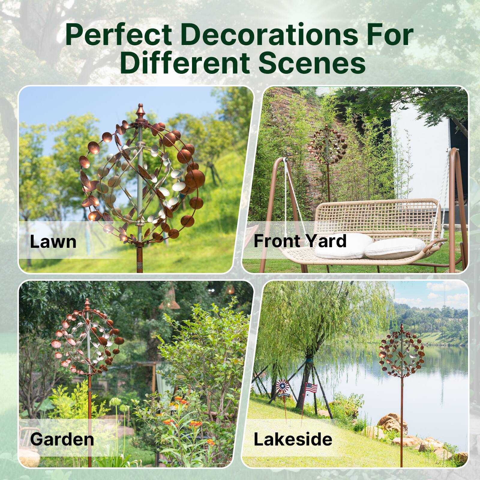 Perfect Decorations For Different Scenes

Lawn

Front Yard

Garden

Lakeside