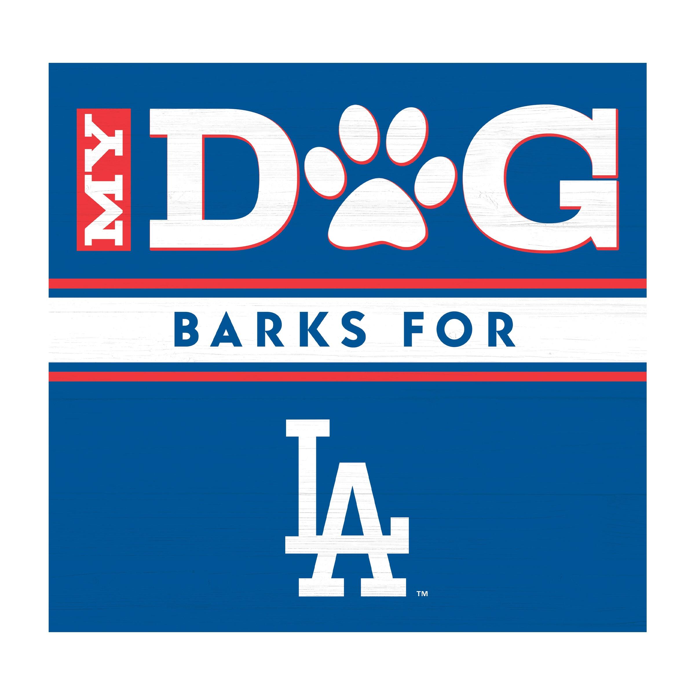 Los Angeles Dodgers 10" x 10.5" My Dog Barks Wood Wall Art