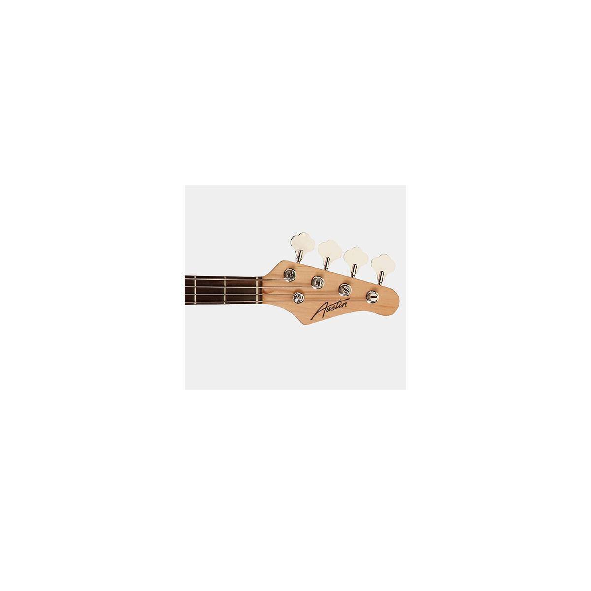 Alt View 2. Austin - Austin AJB300 Series Double Cutaway Bass Guitar, Black.