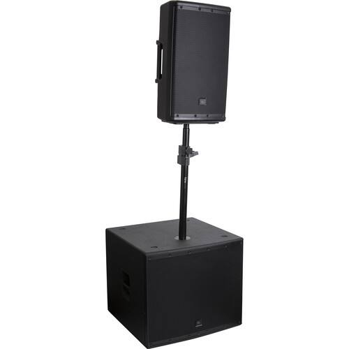 Left. Gator Frameworks - Adjustable Speaker Pole with Hand Crank and M20 Adapter, Heavy-Duty Construction, 75-Lb Weight Capacity.