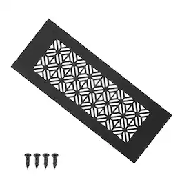 Unique Bargains - 8"x3" Door Air Vent Cover, Heavy Duty Aluminum Alloy Grille Louvered with Mounting Screws for Cabinet Wardrobe - Black