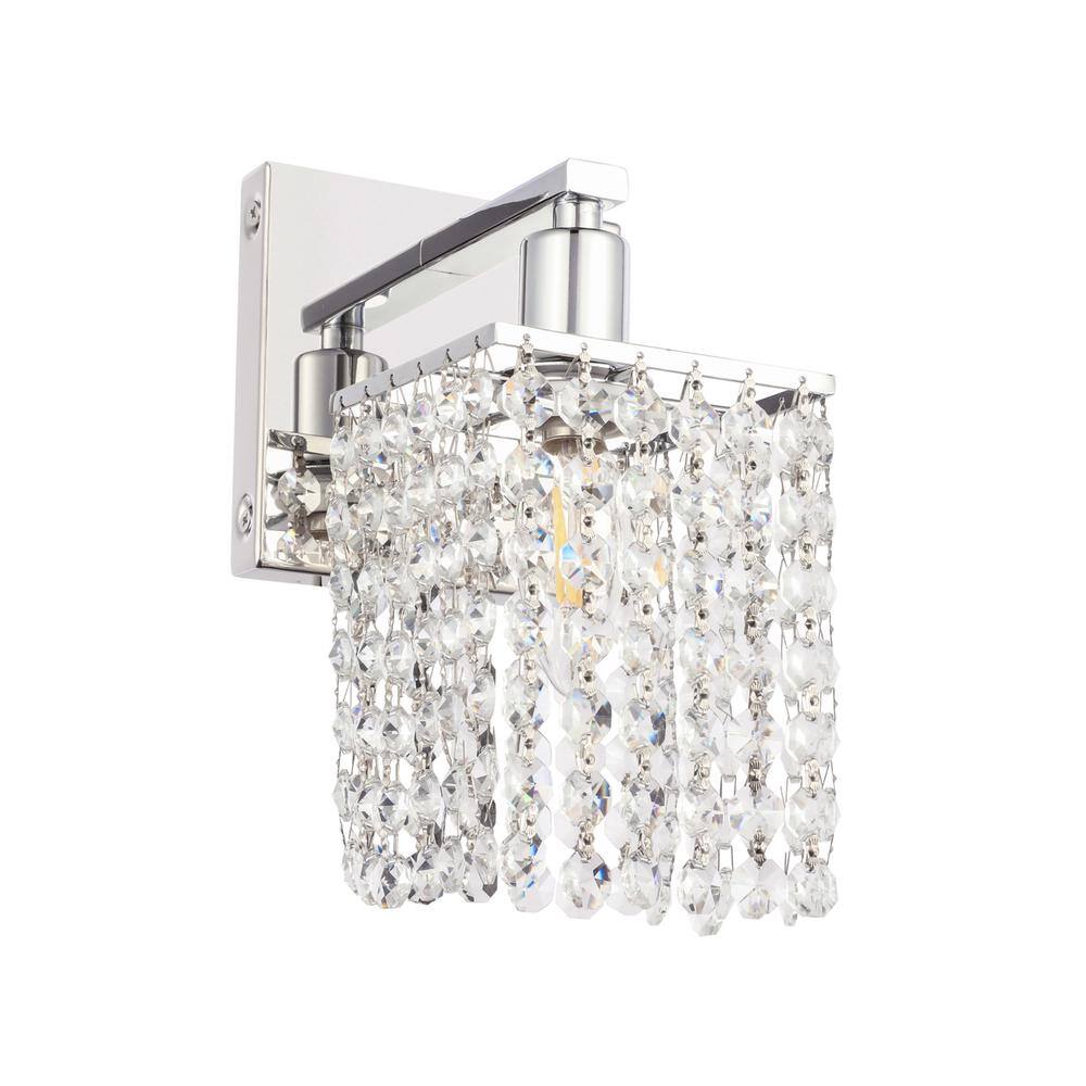 Alt View 4. Living District - Phineas 1 light Chrome and Clear Crystals wall sconce - Chrome And Clear Crystals.