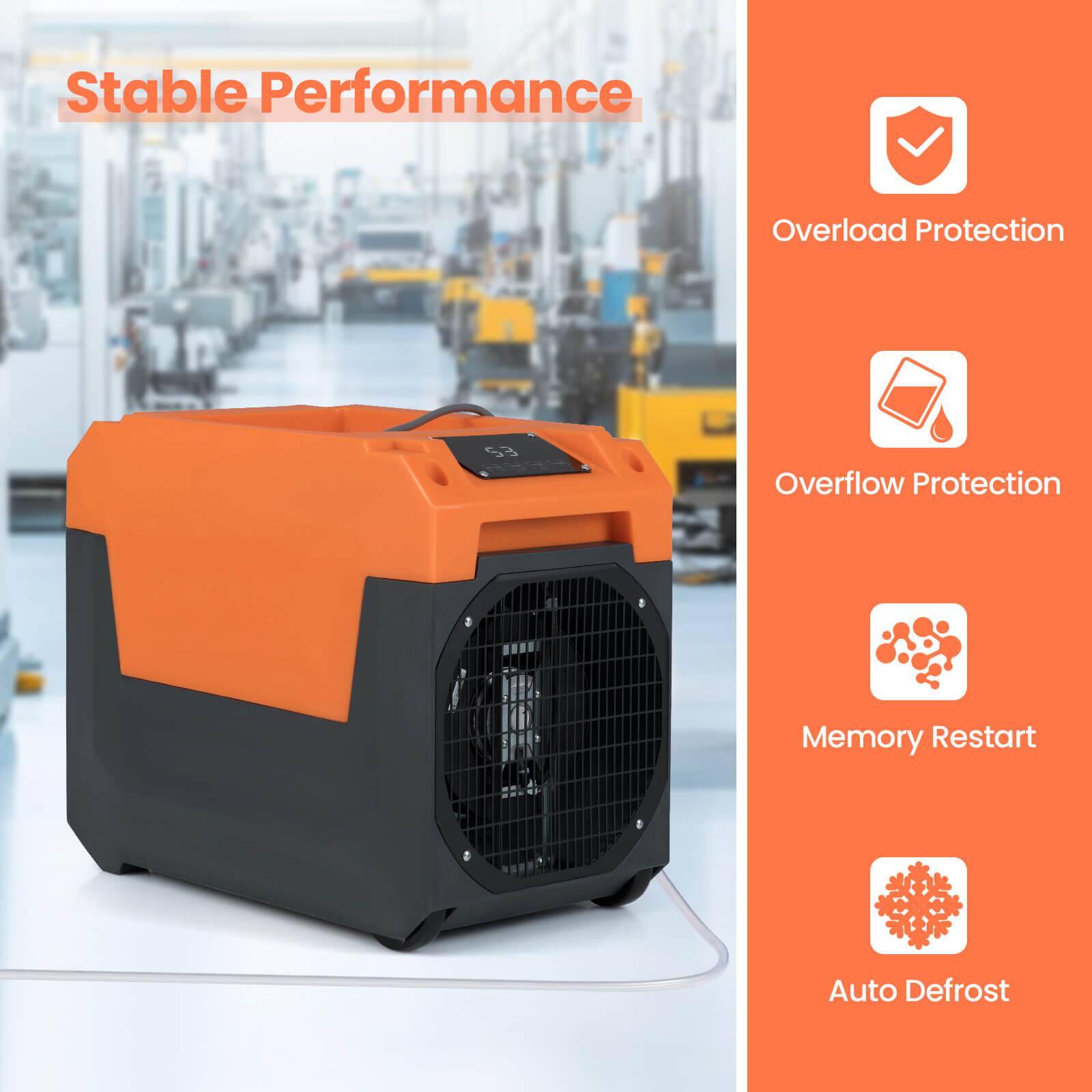 Stable Performance

- Overload Protection
- Overflow Protection
- Memory Restart
- Auto Defrost