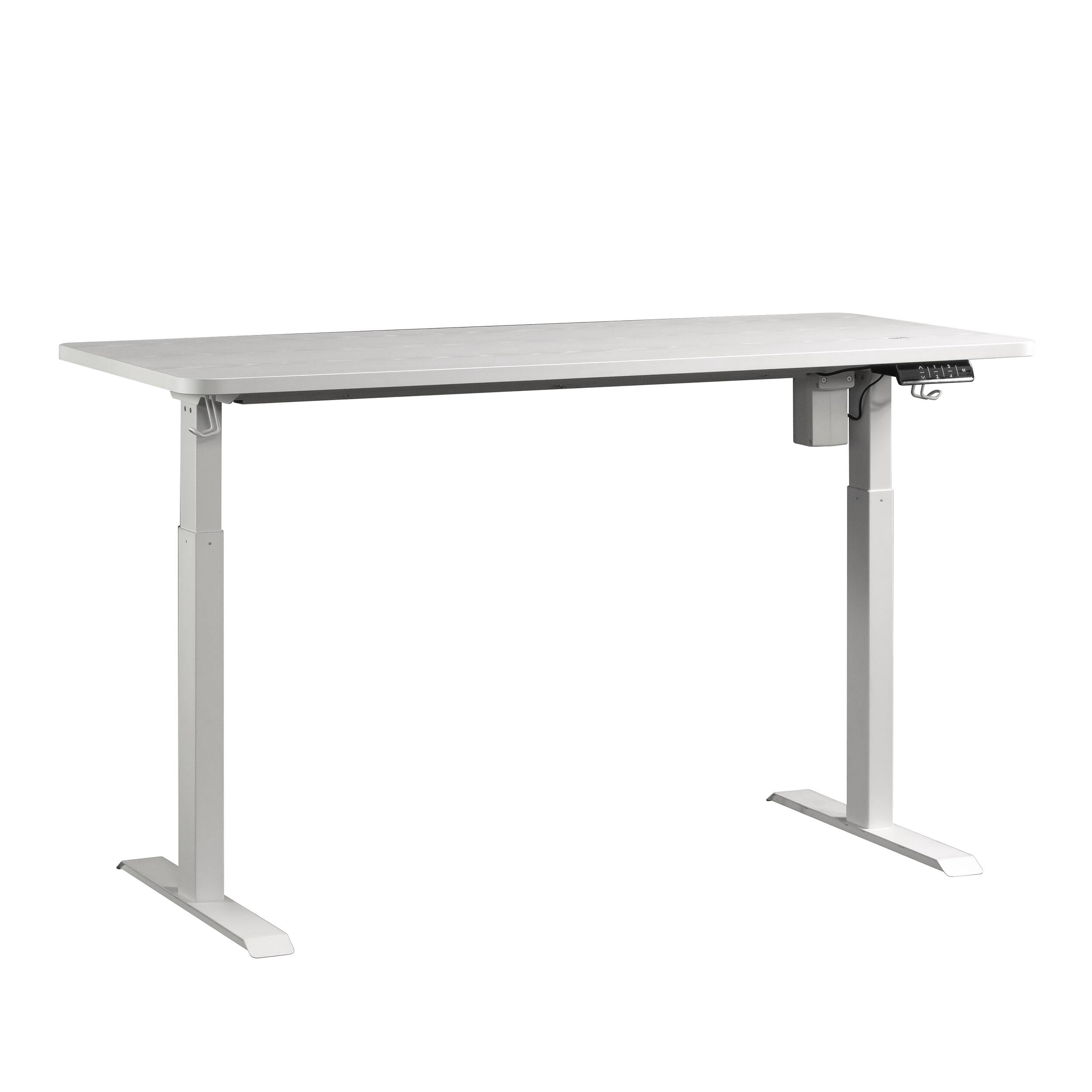 Front. TinyHomie - Sit Stand Desk White finish - White.