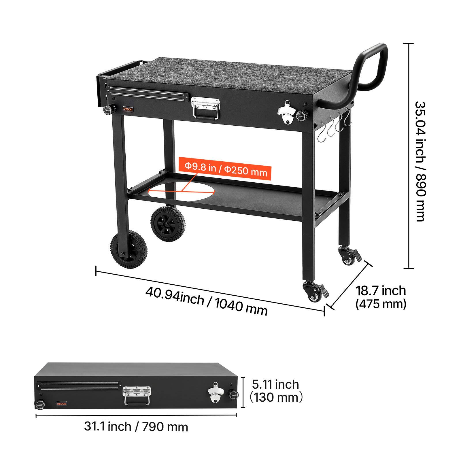 9.8 in / 250 mm  
35.04 inch / 890 mm  
40.94 inch / 1040 mm  
18.7 inch (475 mm)  
5.11 inch (130 mm)  
31.1 inch / 790 mm