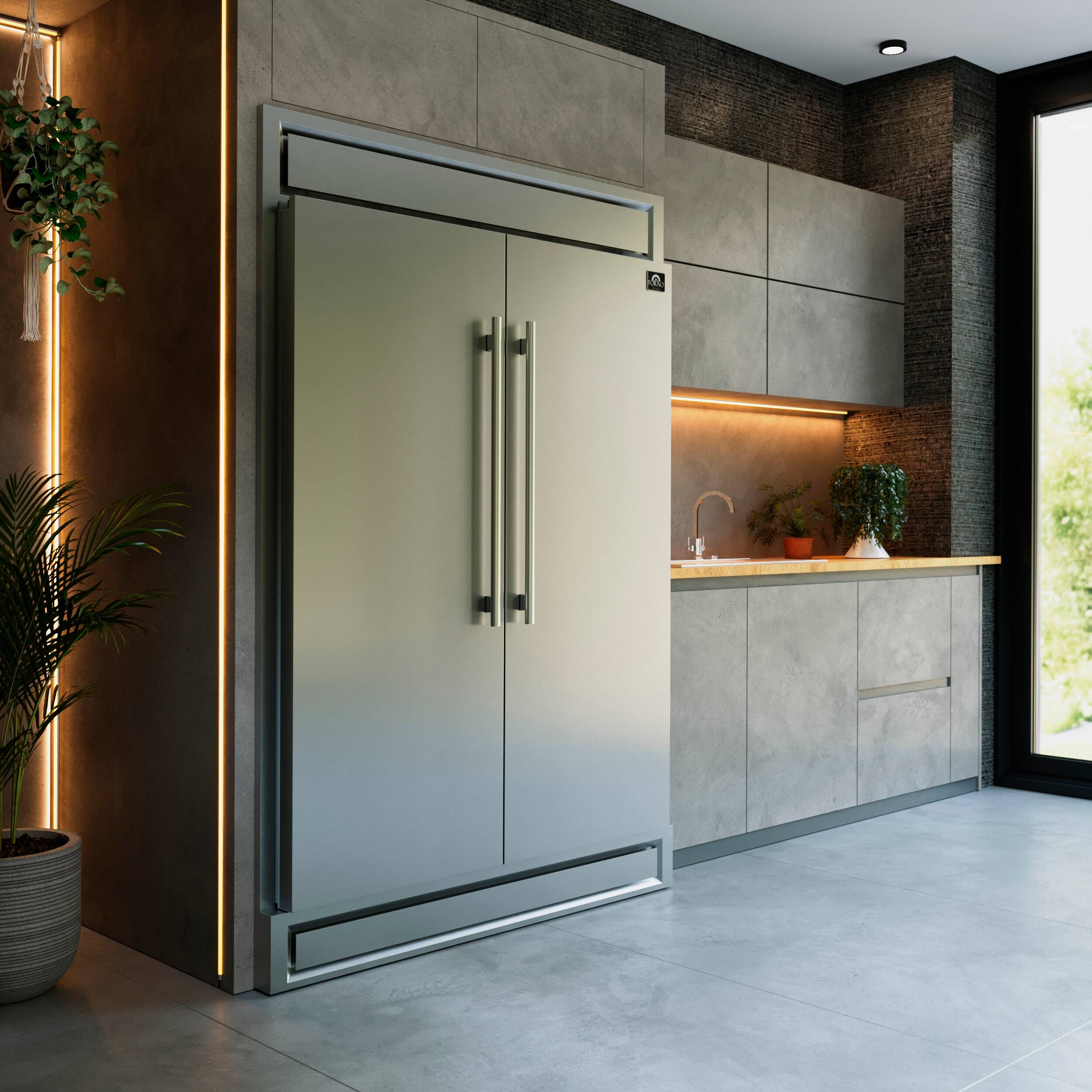 Alt View 15. Forno Appliances - Maderno 27.2 Cu. Ft. Built-In Side-by-Side Convertible Refrigerator/Freezer with Decorative Grill - Stainless Steel.