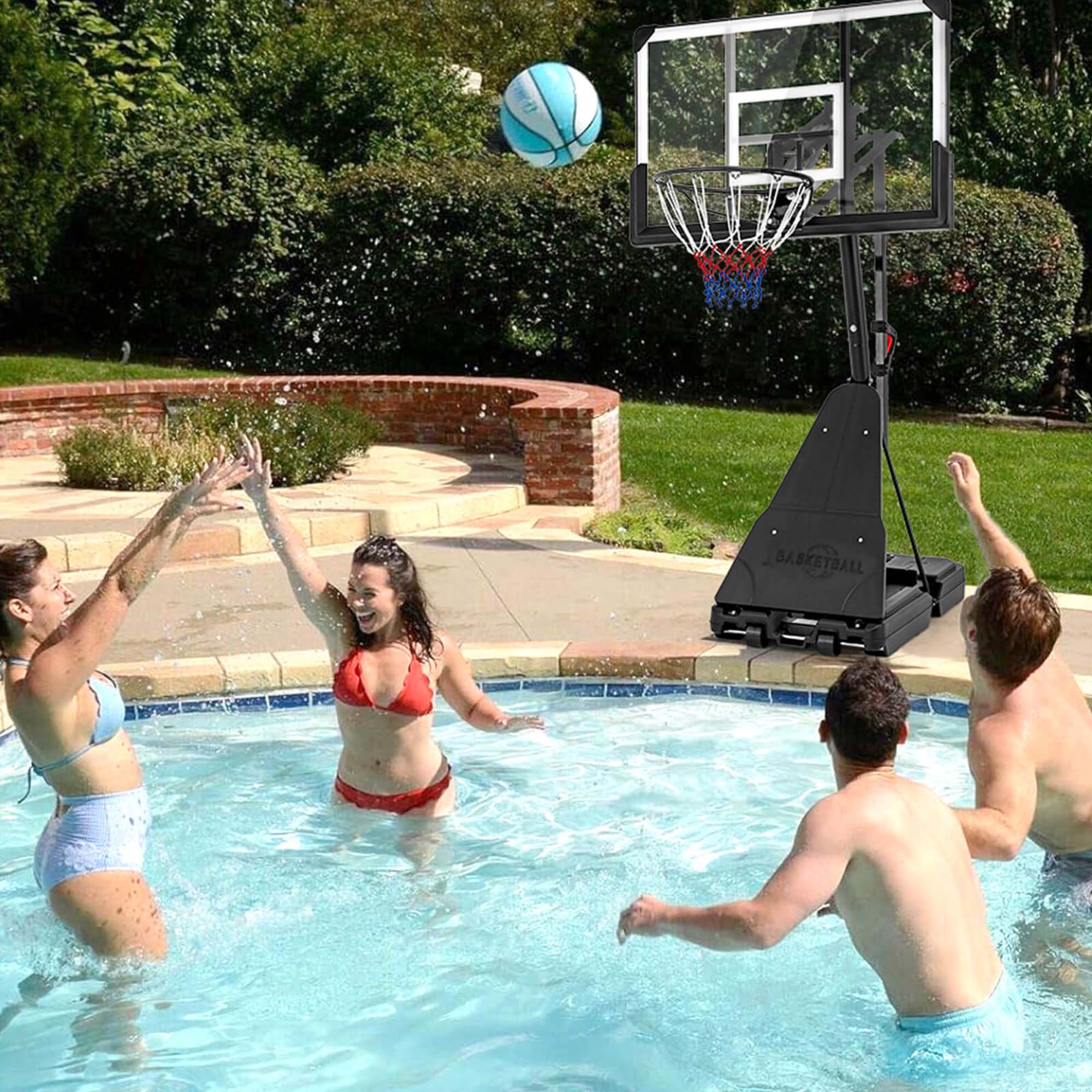 Alt View 1. Costway - Costway 4.9-10 FT Basketball Hoop System with 44 Inch Shatterproof Backboard with Wheels - Black.