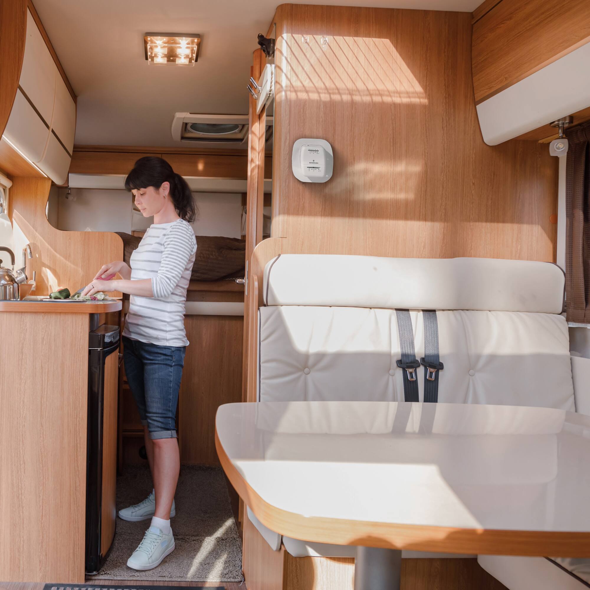 Alt View 2. Camco - Camco RV Home Thermostat, Wall Mount Dial, Control Temperature, Heat Only, White.