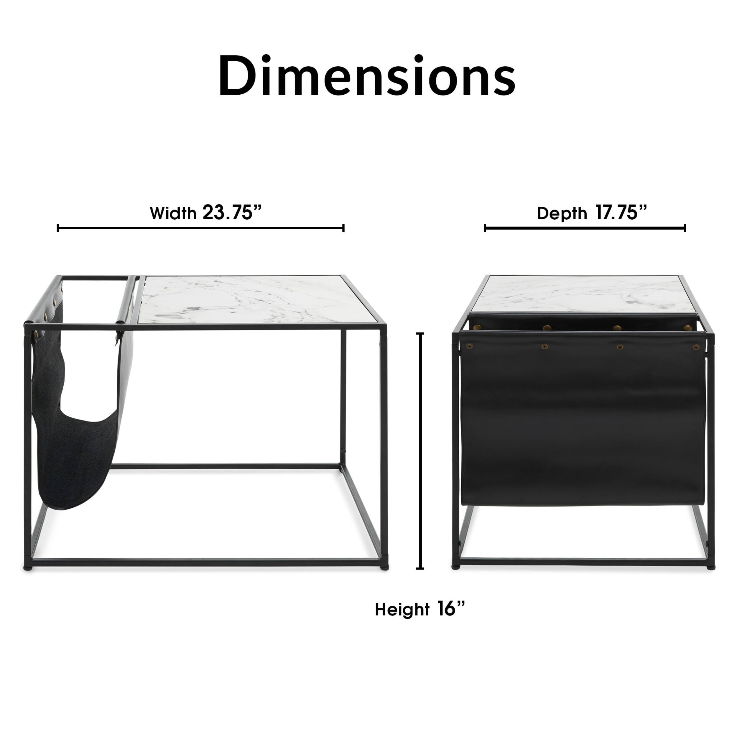 Left. Click Decor - Wilson Magazine Storage End Table, Marble Print - White Marble Print.