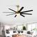 Back. Breezary - 65-Inch Ceiling Fan with 8 ABS Blades, 6-Speed DC Motor, Remote Control with Timer, 2 Downrods, Light/No-Light Options - Gold and Black (With Light).