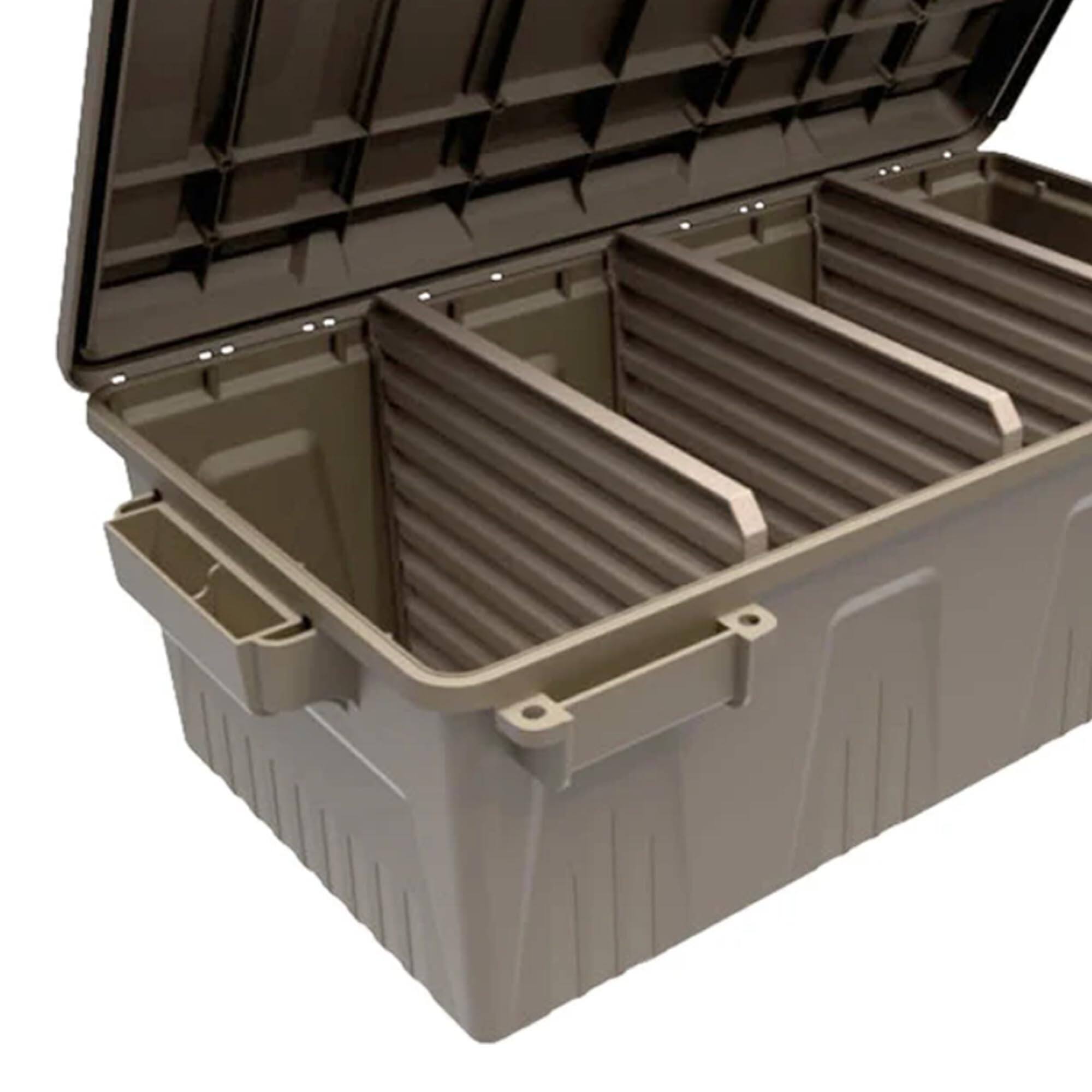 Alt View 6. HM 1810 - MTM ACDC30 Divided Ammo Crate Utility Box Water Resistant Stackable Snap Latch USA Made Dark Earth - ACDC30.