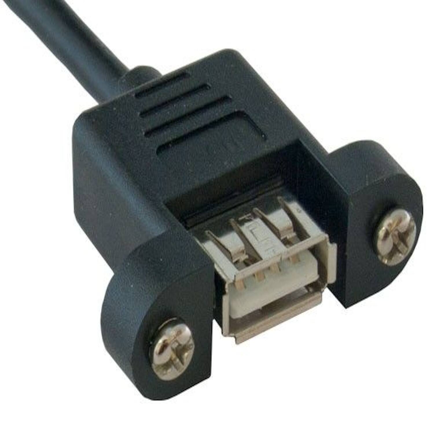 Angle. Sanoxy - Sanoxy 10ft USB 2.0 Panel-Mount Type A Male to Type A Female Cable - Black.