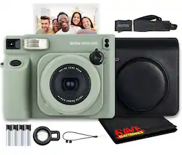 Fujifilm - INSTAX Wide 400 Instant Camera - Sage Green, Case For Instax Wide 400