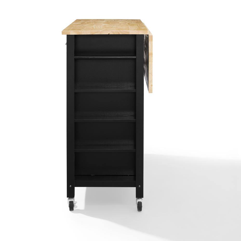 Alt View 1. Crosley Furniture - Savannah Wood Top Drop Leaf Kitchen Island/Cart - Black.