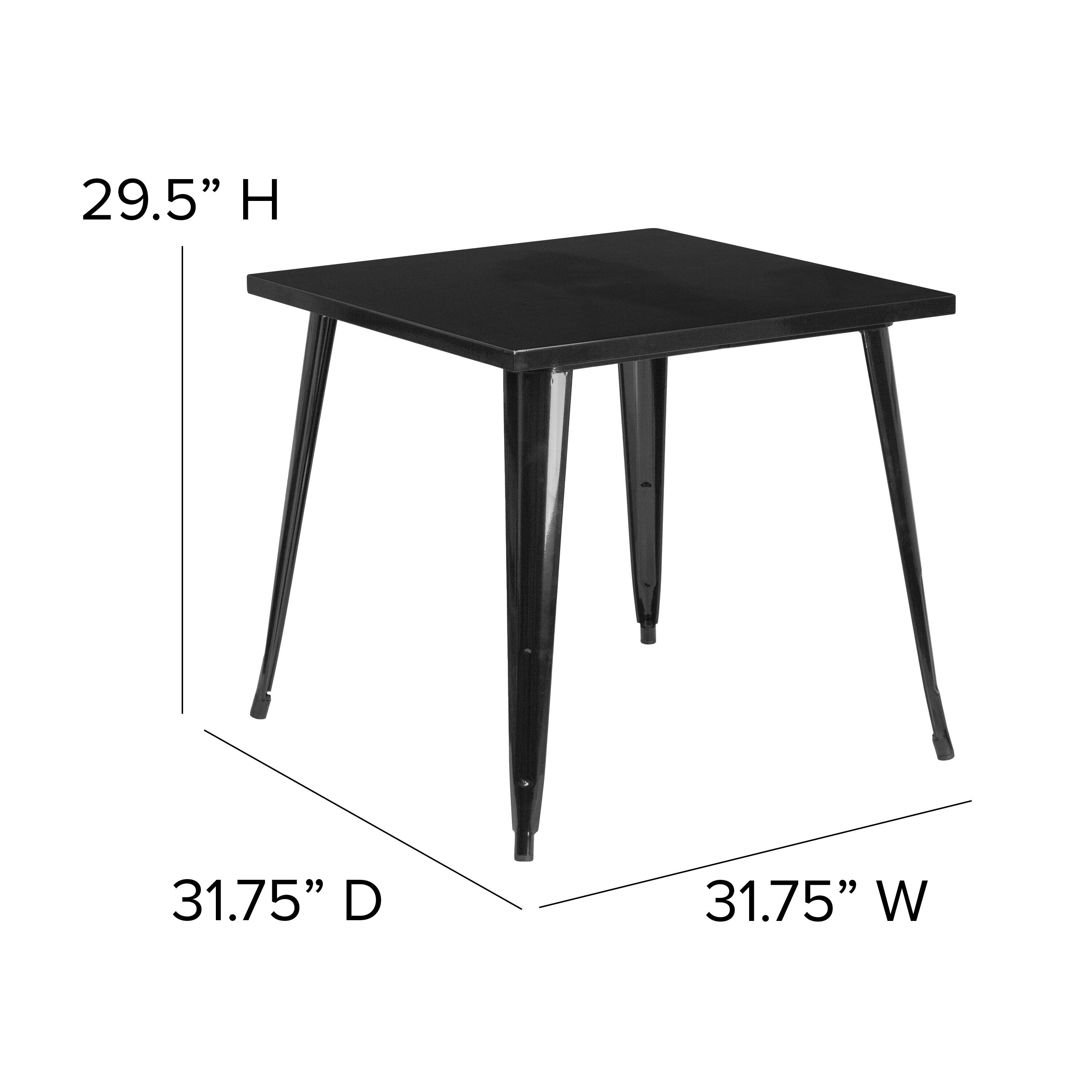29.5" H  
31.75" D  
31.75" W