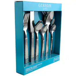 Gibson - Prato 24 Piece Stainless Steel Flatware Set - Silver