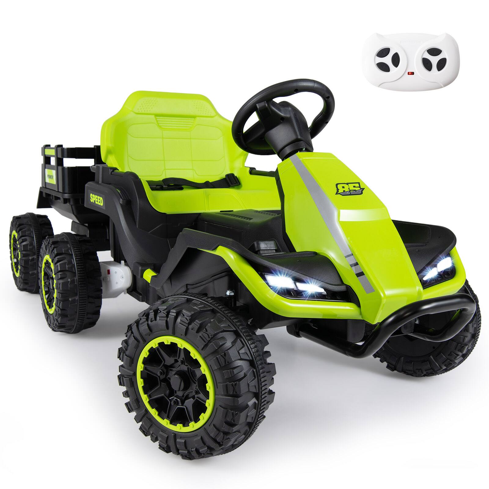 Alt View 9. Gymax - Gymax 24V Kids Electric Vehicle w/Parent Remote Music Horn Light & Wireless Connection Green - Green.
