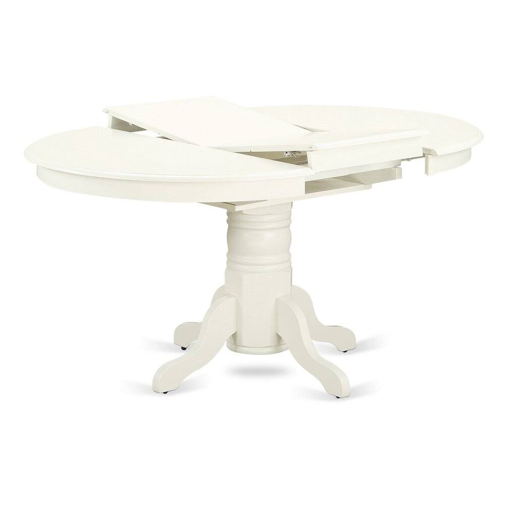 Left. East West Furniture - Oval Table with 18" Butterfly leaf - Linen White - Linen White.