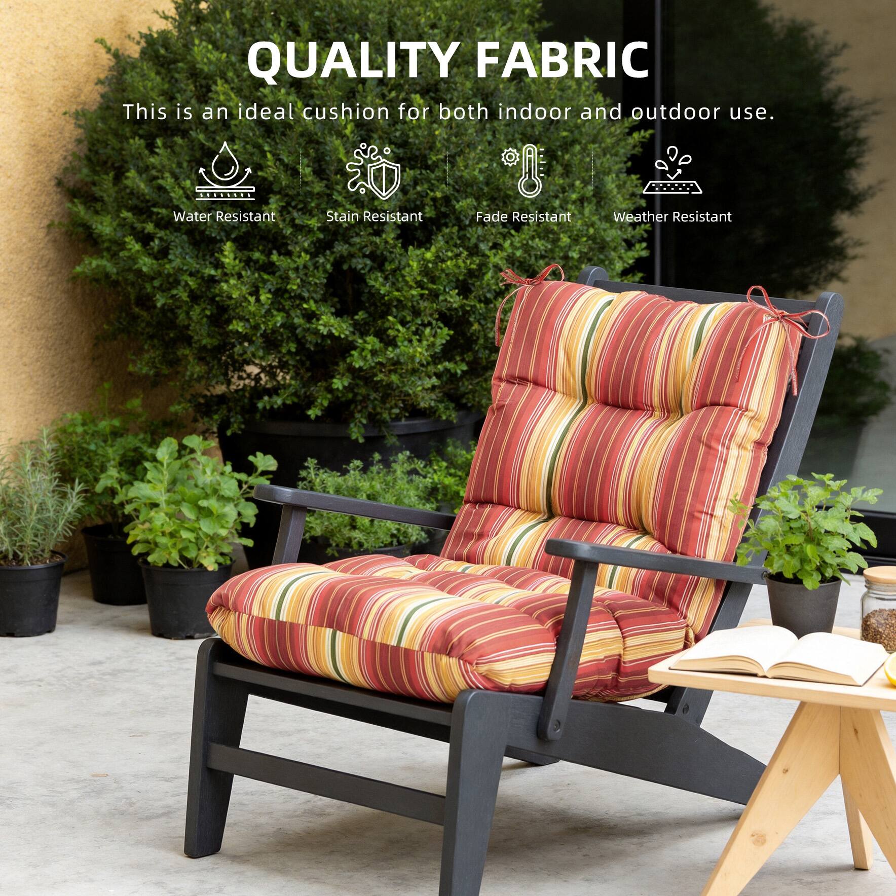 QUALITY FABRIC  
This is an ideal cushion for both indoor and outdoor use.  
Water Resistant  
Stain Resistant  
Fade Resistant  
Weather Resistant