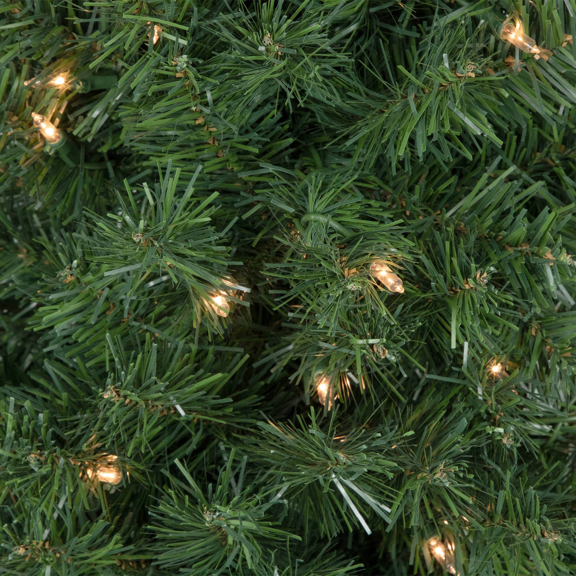 Alt View 2. Northlight - 6' x 20" Pre-Lit Traditional Green Pine Pencil Artificial Christmas Tree - Clear Lights - Green.