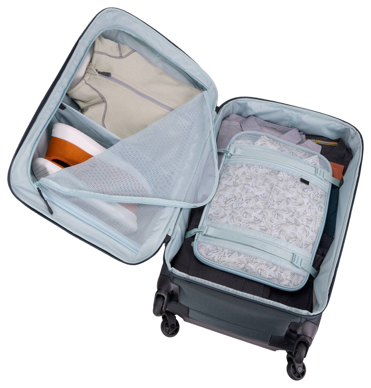 Angle. Thule - Subterra 2 Checked Spinner - Dark Slate.