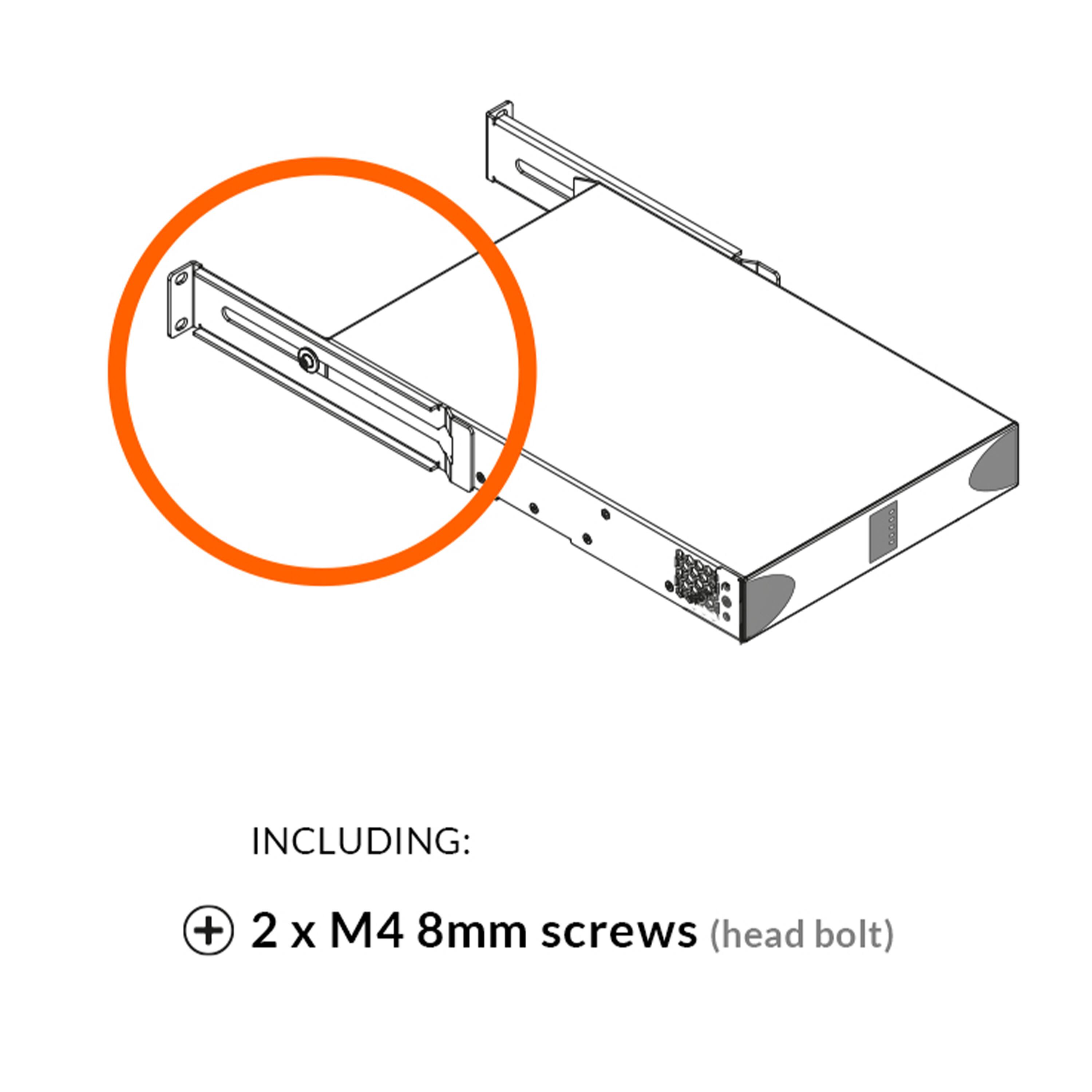 INCLUDING:  
+ 2 x M4 8mm screws (head bolt)