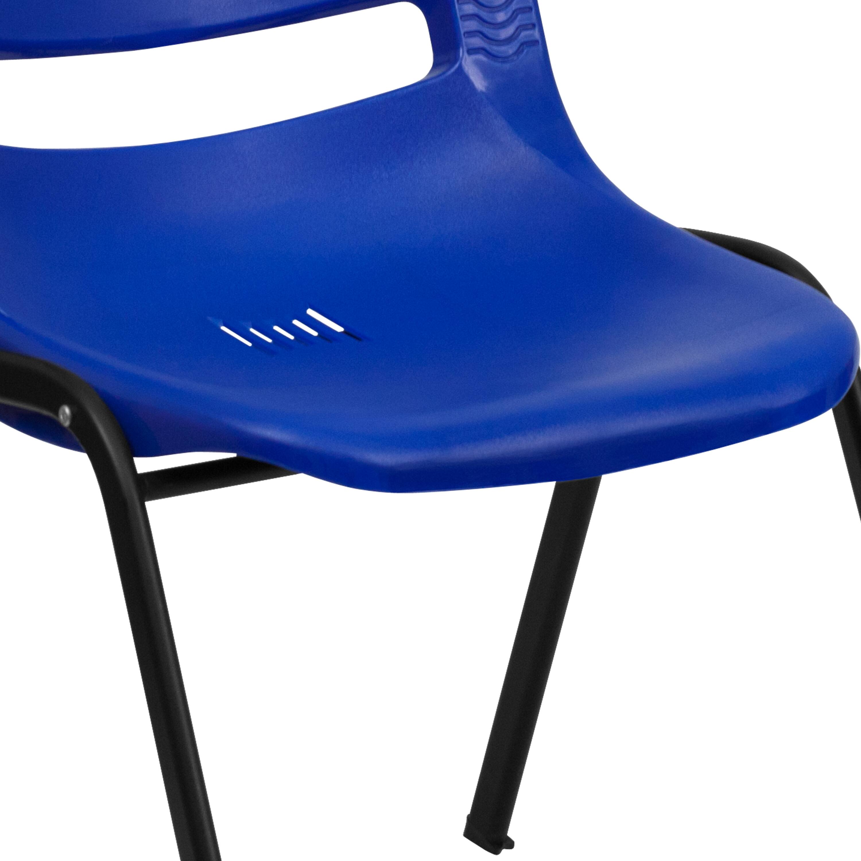 Alt View 10. Emma + Oliver - Ergonomic Shell Student Stack Chair - Classroom Chair / Office Guest Chair - Blue.