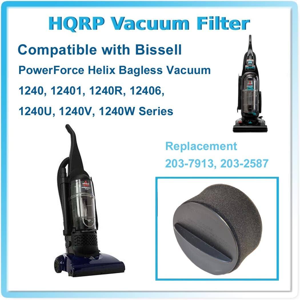 HQRP Vacuum Filter  
Compatible with Bissell PowerForce Helix Bagless Vacuum  
1240, 12401, 1240R, 12406, 1240U, 1240V, 1240W Series  
Replacement 203-7913, 203-2587
