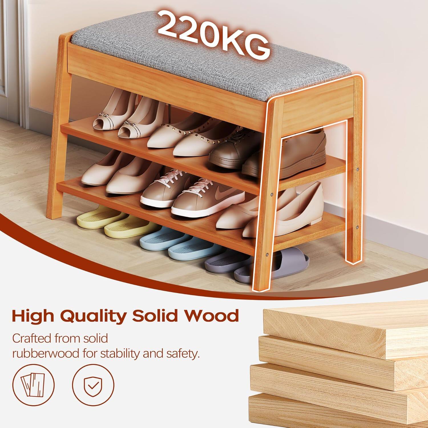 220KG

High Quality Solid Wood
Crafted from solid rubberwood for stability and safety.