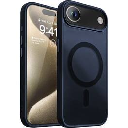 Entronix - Magnetic Case for iPhone 17 Air - Translucent Frosted Matte Design - Navy Blue