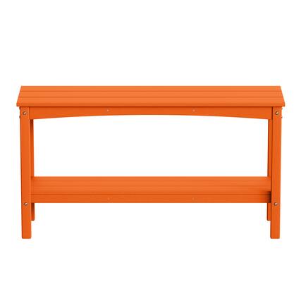 Front. WestinTrends - WestinTrends Malibu 55" Outdoor Patio HDPE Adirondack 2-Tier Shelf Console Table - Orange.