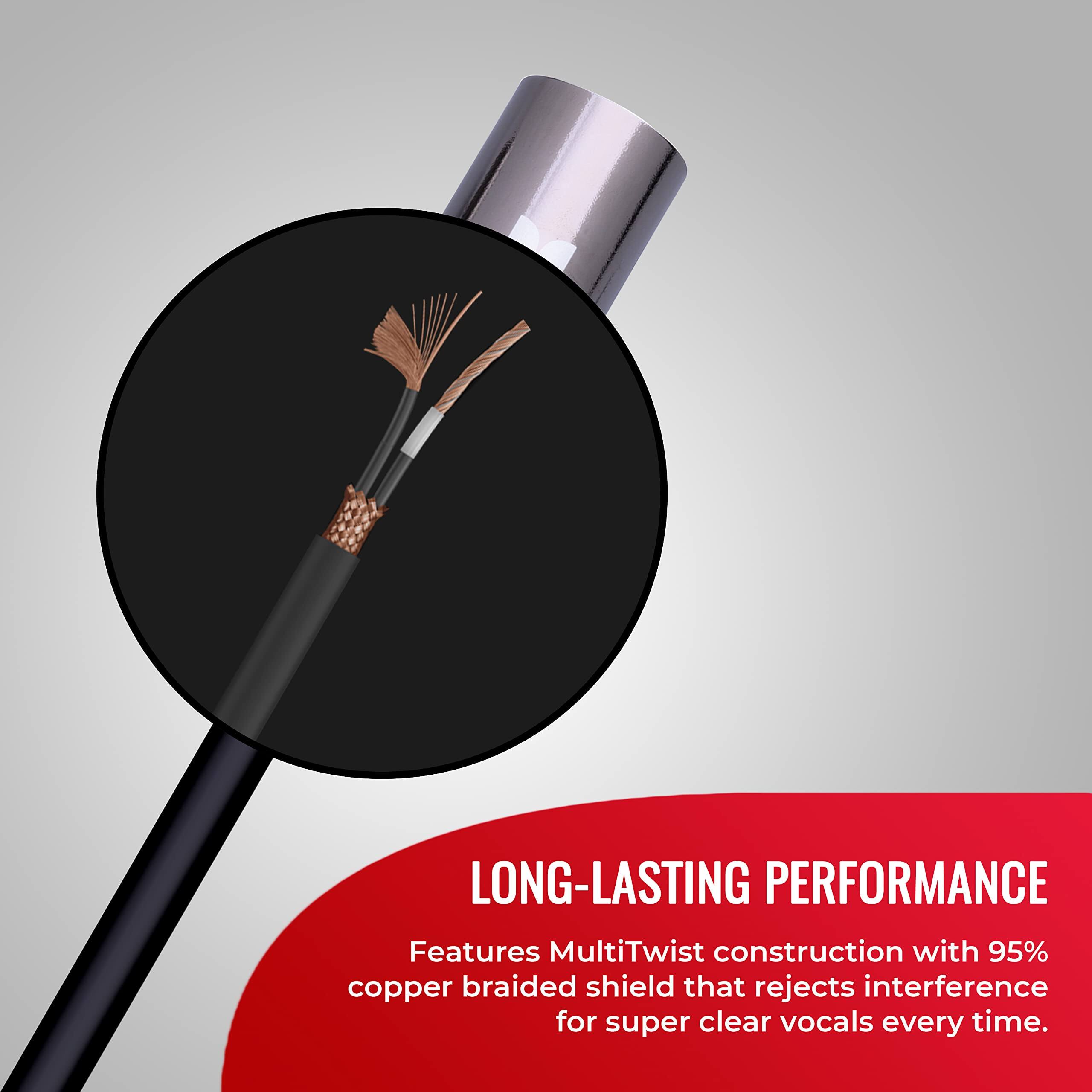 LONG-LASTING PERFORMANCE  
Features MultiTwist construction with 95% copper braided shield that rejects interference for super clear vocals every time.