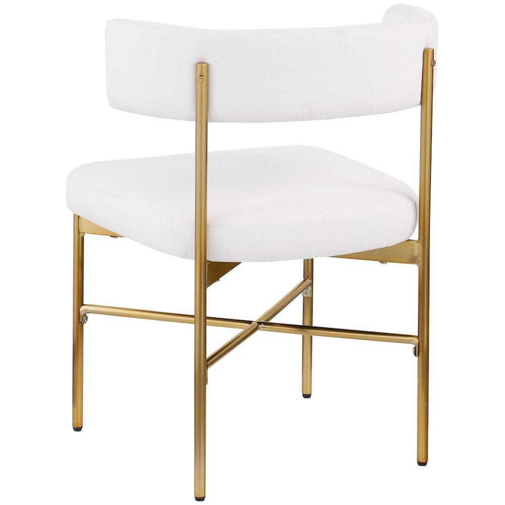 Alt View 4. Meridian Furniture - Rivage Cream Durable Linen Textured Fabric Dining Chair, Set of 2 - Beige.