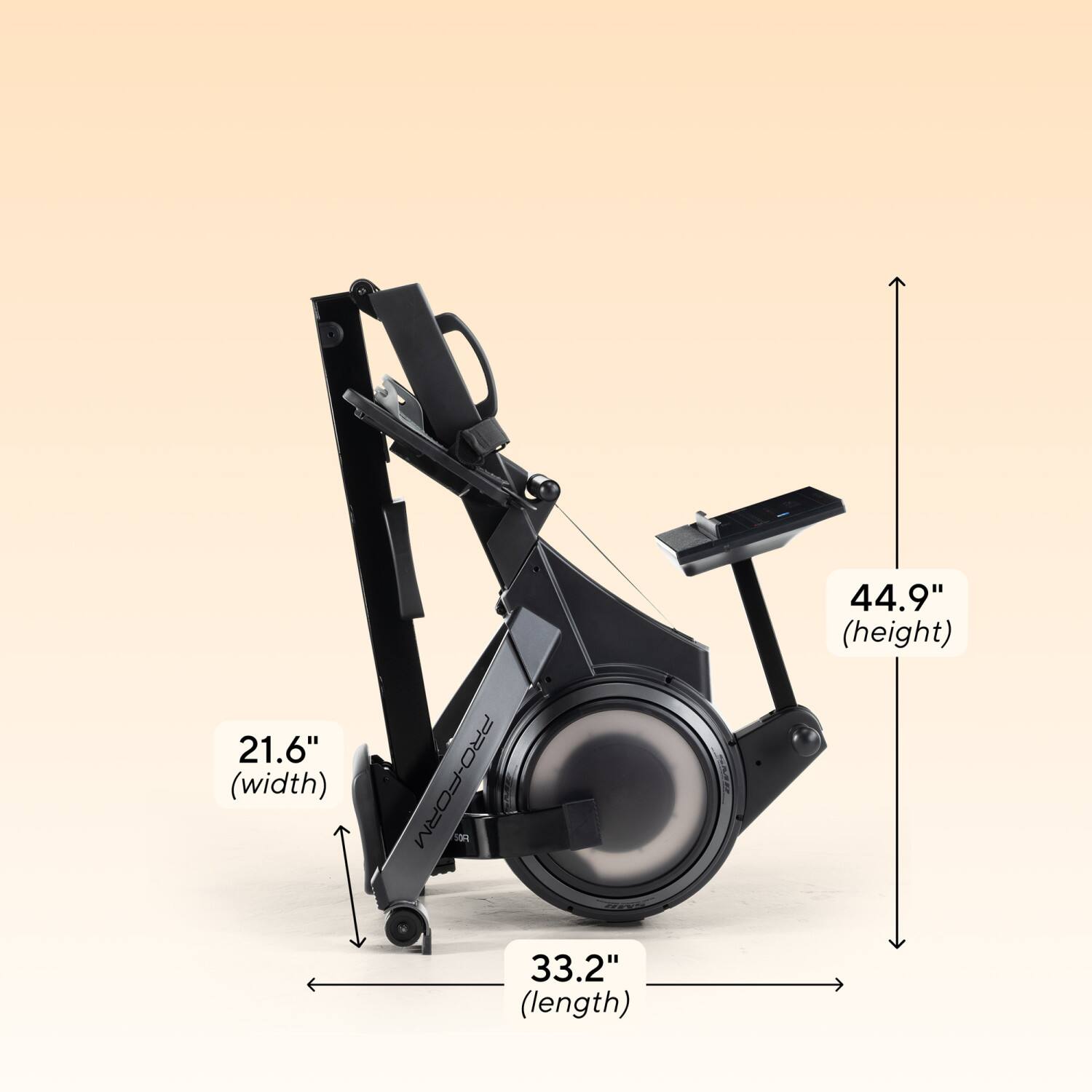 21.6" (width) PRO-FORM 9 44.9" (height) 33.2" (length)