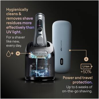 Braun Series 9 Pro+ 9677cc Wet/Dry Electric Razor with 6 in 1 SmartCare Center Silver