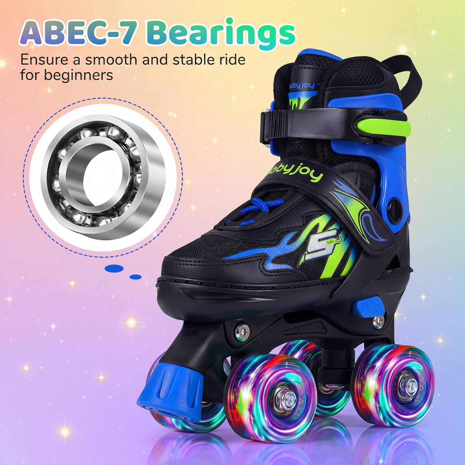 ABEC-7 Bearings  
Ensure a smooth and stable ride for beginners  

ubyjoy  
DORY NET PUSH