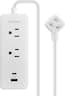 Insignia™ - 4’ 2 Outlet Power Strip with USB-C and USB Ports - White