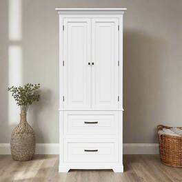 Teamson Home - St James Linen Tower with 2 Doors and 2 drawers with Finish - White