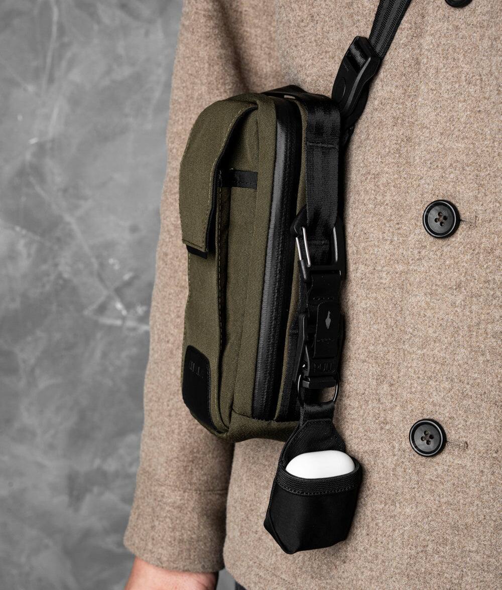 Alt View 6. ALPAKA - Durable Crossbody Phone Bag for iPhone Pro Max & Galaxy Ultra, Modular Sling V2 EDC Organizer, Weather-Resistant - Army Green Axogrid 300D.