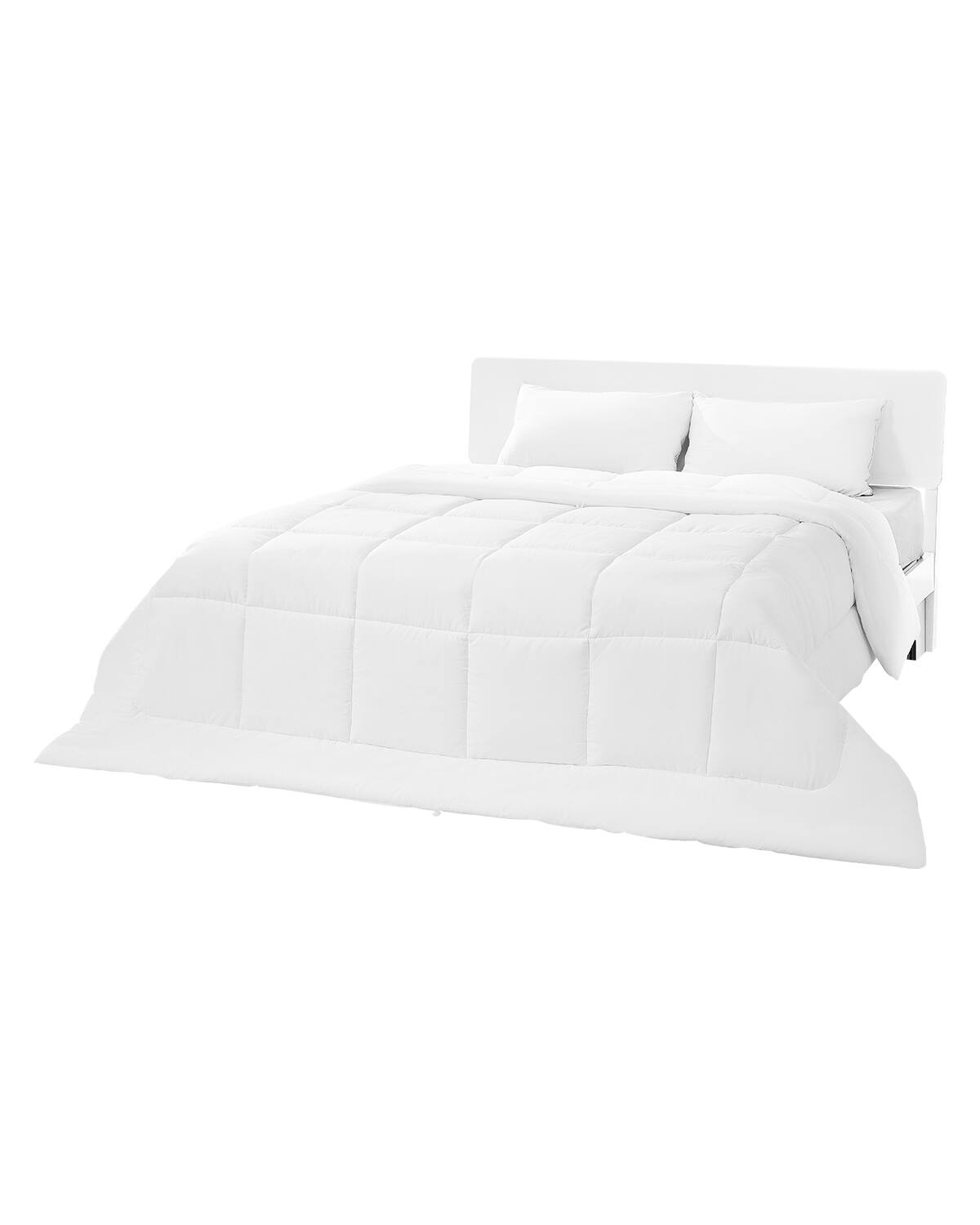 Front. VEVOR - Comforter Duvet Insert, 102 x 90 in, King Size Down Alternative Comforter, Quilted All Season Duvet with 4 Tabs - White.