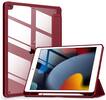 Front. DTTO - Case for iPad 9th/8th/7th Generation 10.2 inch, Clear Back, TPU Shockproof Frame Cover - Wine.