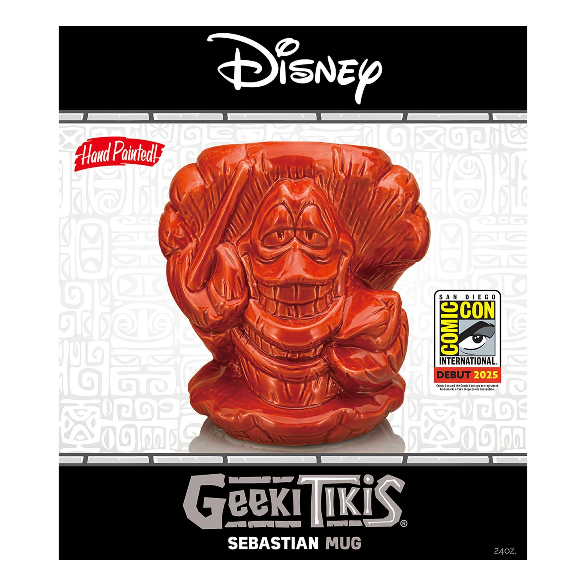 Disney Hand Painted!  
SAN DIEGO COMIC INTERNATIONAL DEBUT 2025  
Geeki Tikis  
SEBASTIAN MUG  
24Oz.