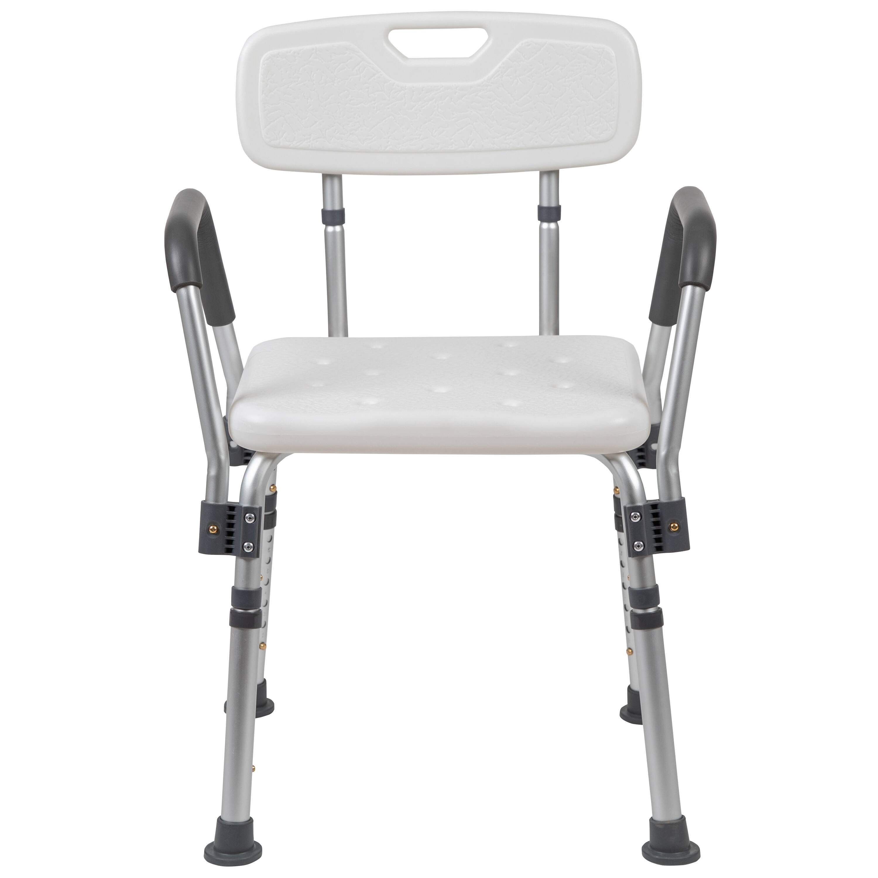 Alt View 8. Emma + Oliver - 300 Lb. Capacity Quick Release Back & Arm Shower Chair - White.