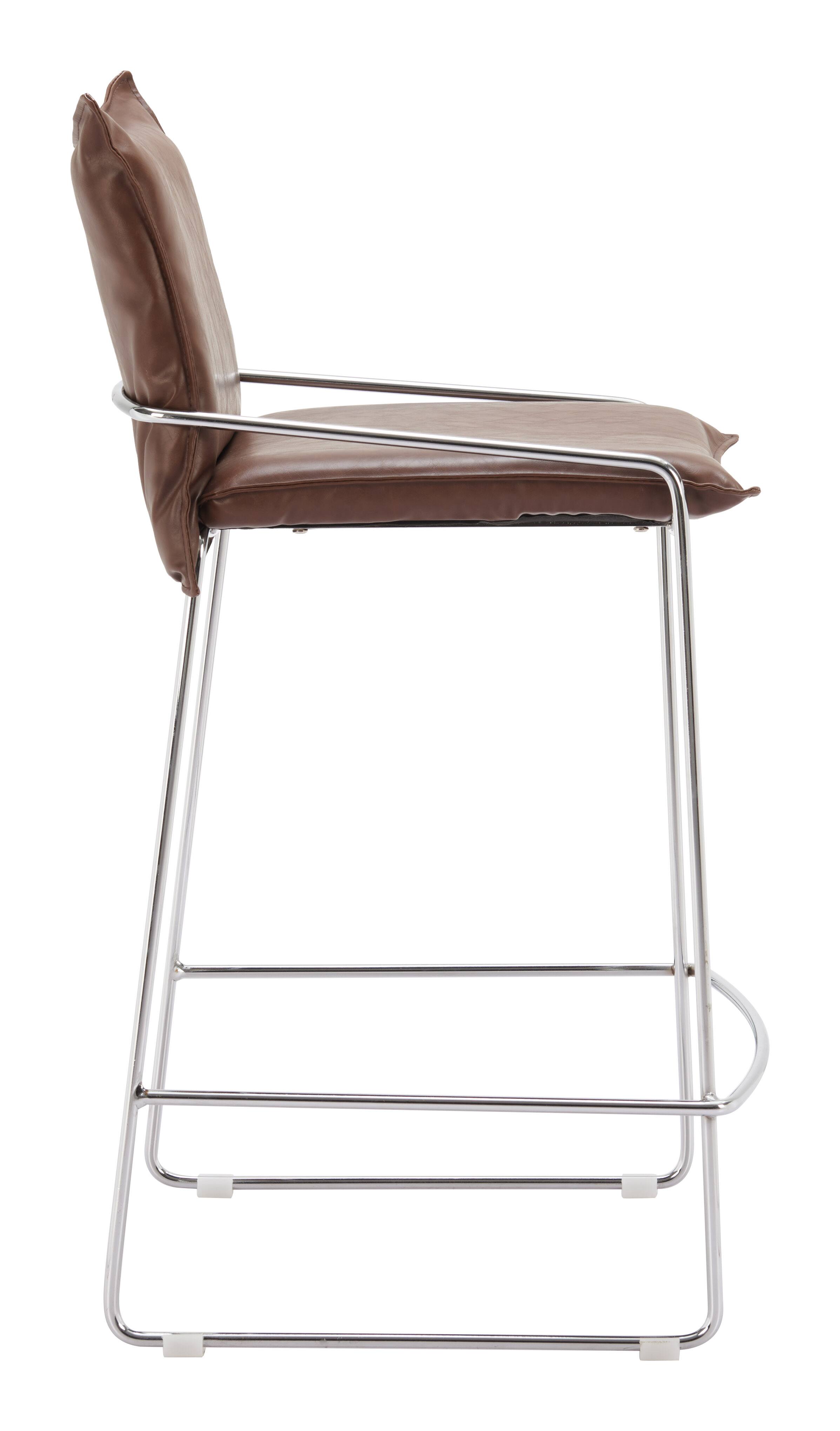 Back. Hivvago - Pola Counter Stool Brown - Brown.