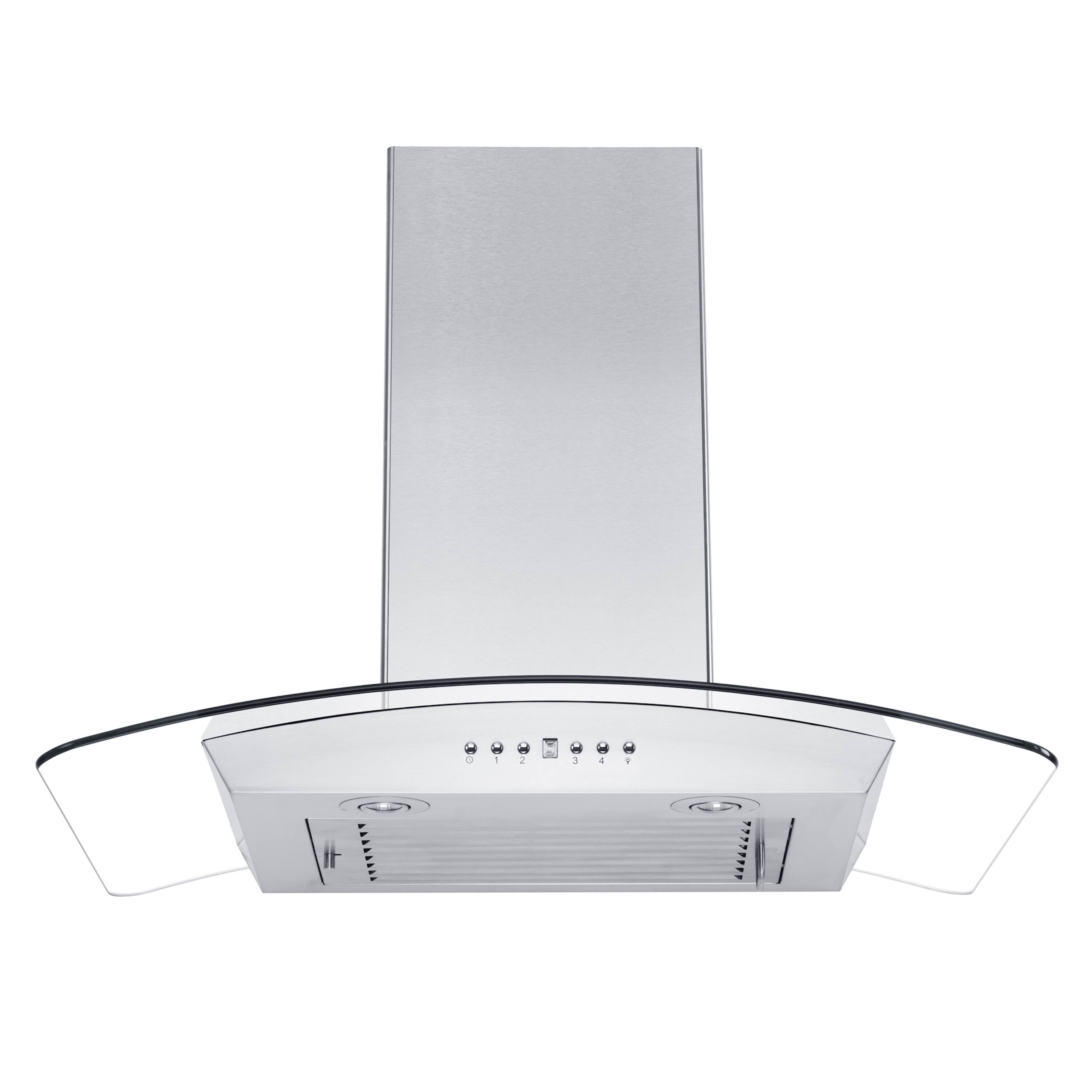 Angle. ZLINE - ZLINE 30 in.  Wall Mount Range Hood in Stainless Steel & Glass with Crown Molding (KZCRN-30) - Stainless Steel.